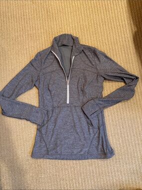 Lululemon Gray Quarter-Zip Athletic Pullover